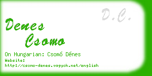 denes csomo business card